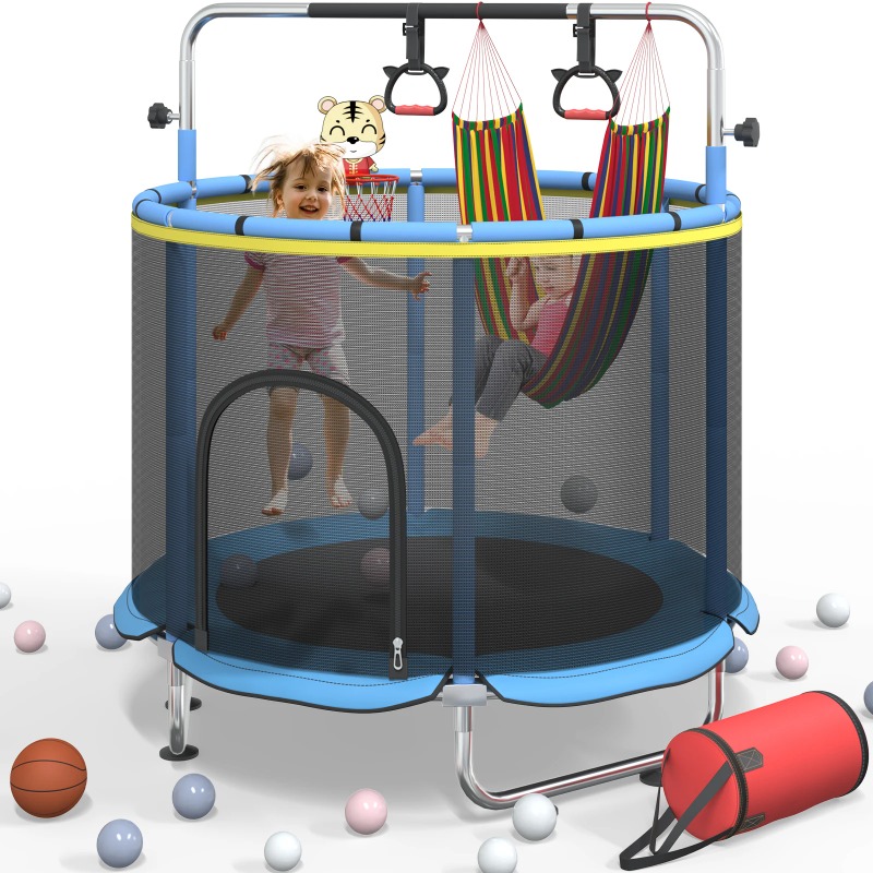 Kids Outdoor Hammock Swing - Trampolino per Bambini 5FT 8-in-1 con