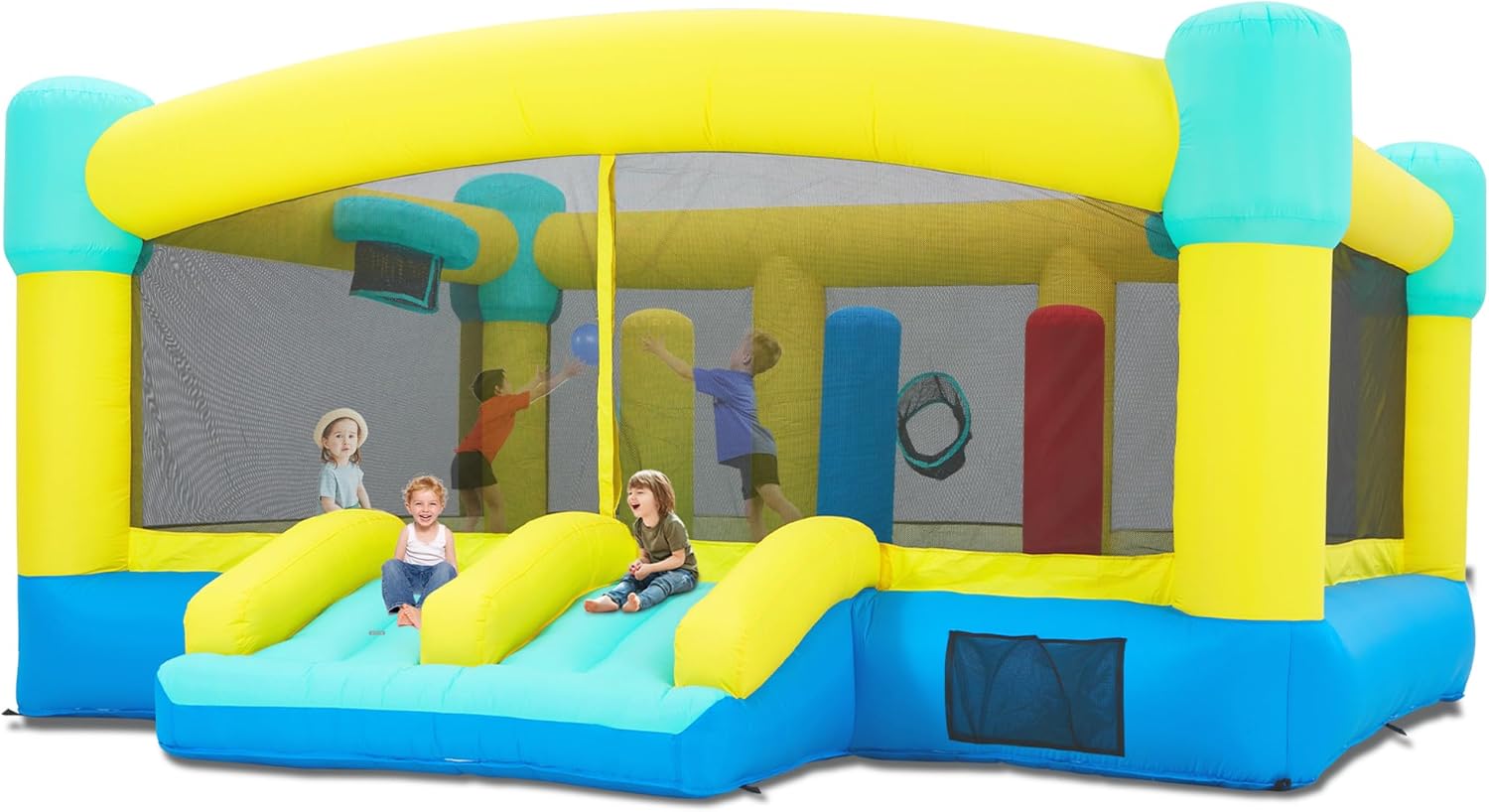 Kids Outdoor House With Slide - Grande Castello Gonfiabile, 15 x 14.8