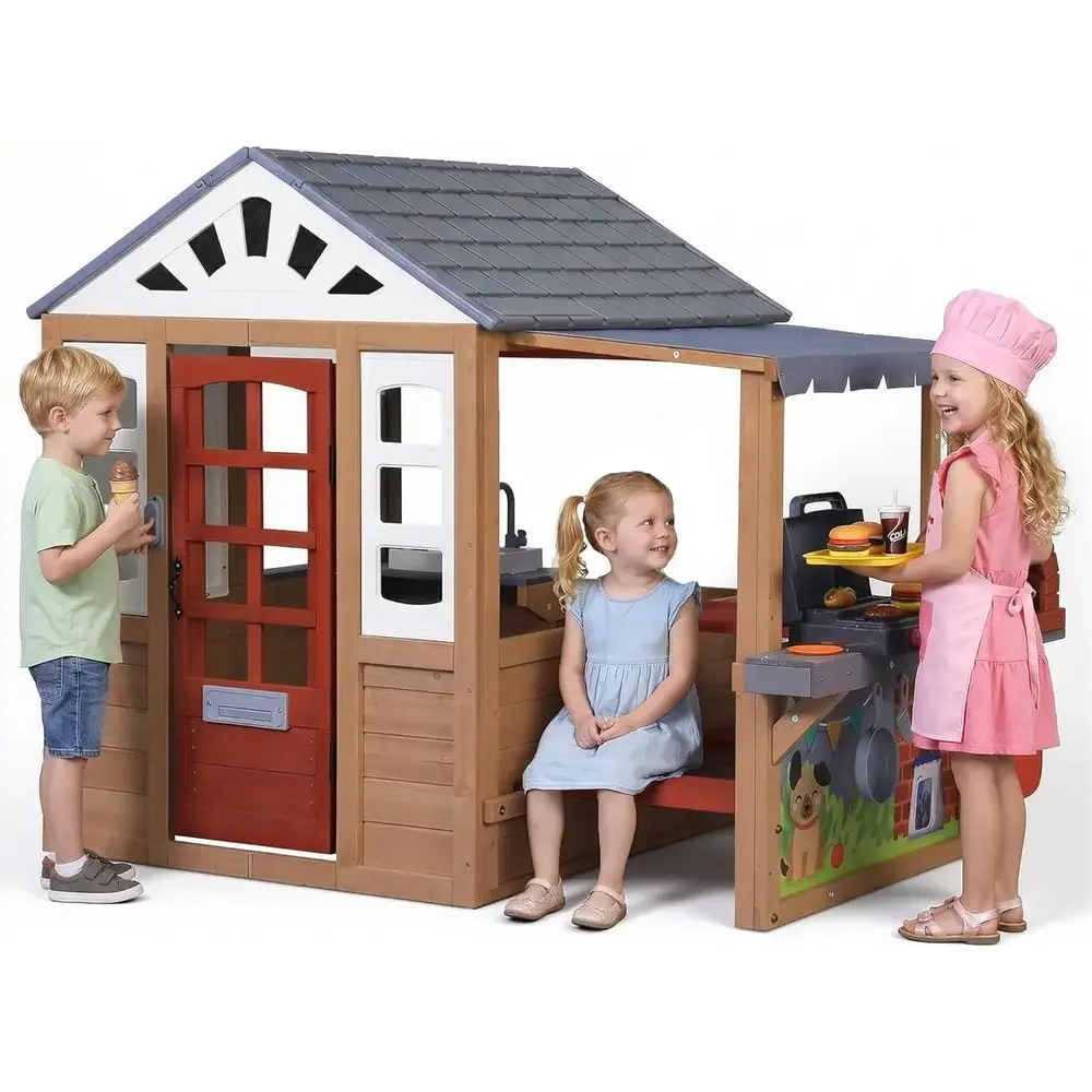 Kids Outdoor Bbq - Casetta da gioco in legno per