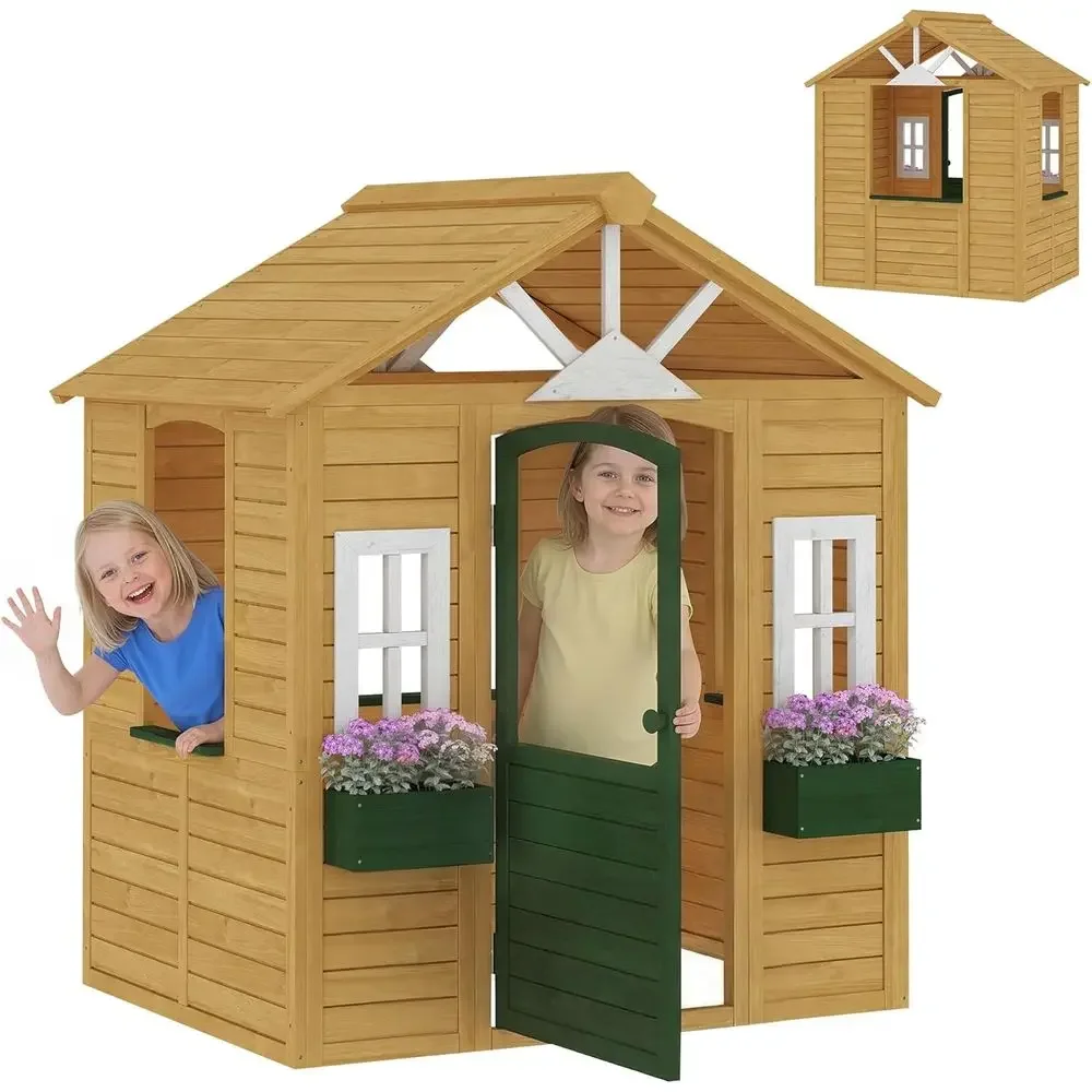 Qaba Kids Outdoor Playhouse - Casetta da gioco per esterni Qaba,
