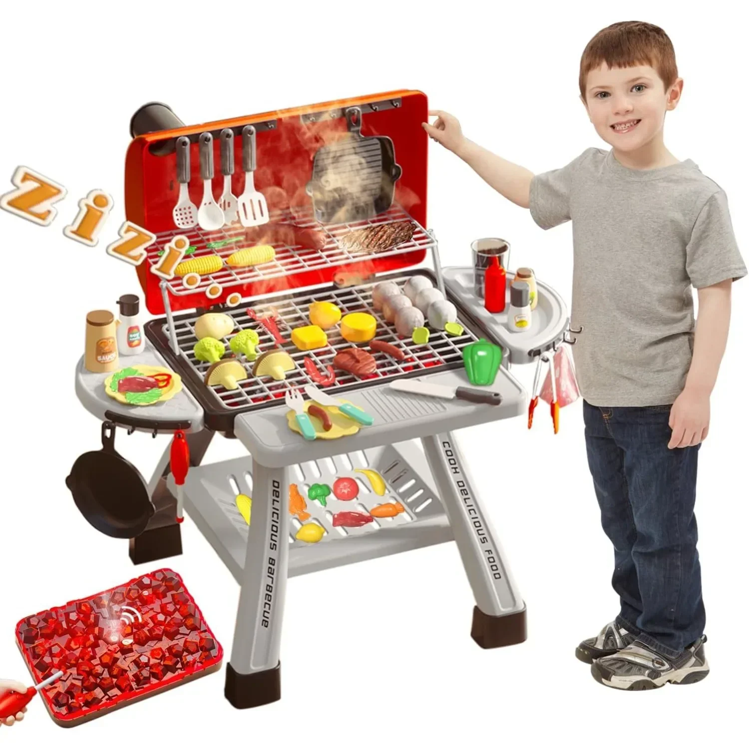 Kids Outdoor Bbq - Set di giocattoli per barbecue per