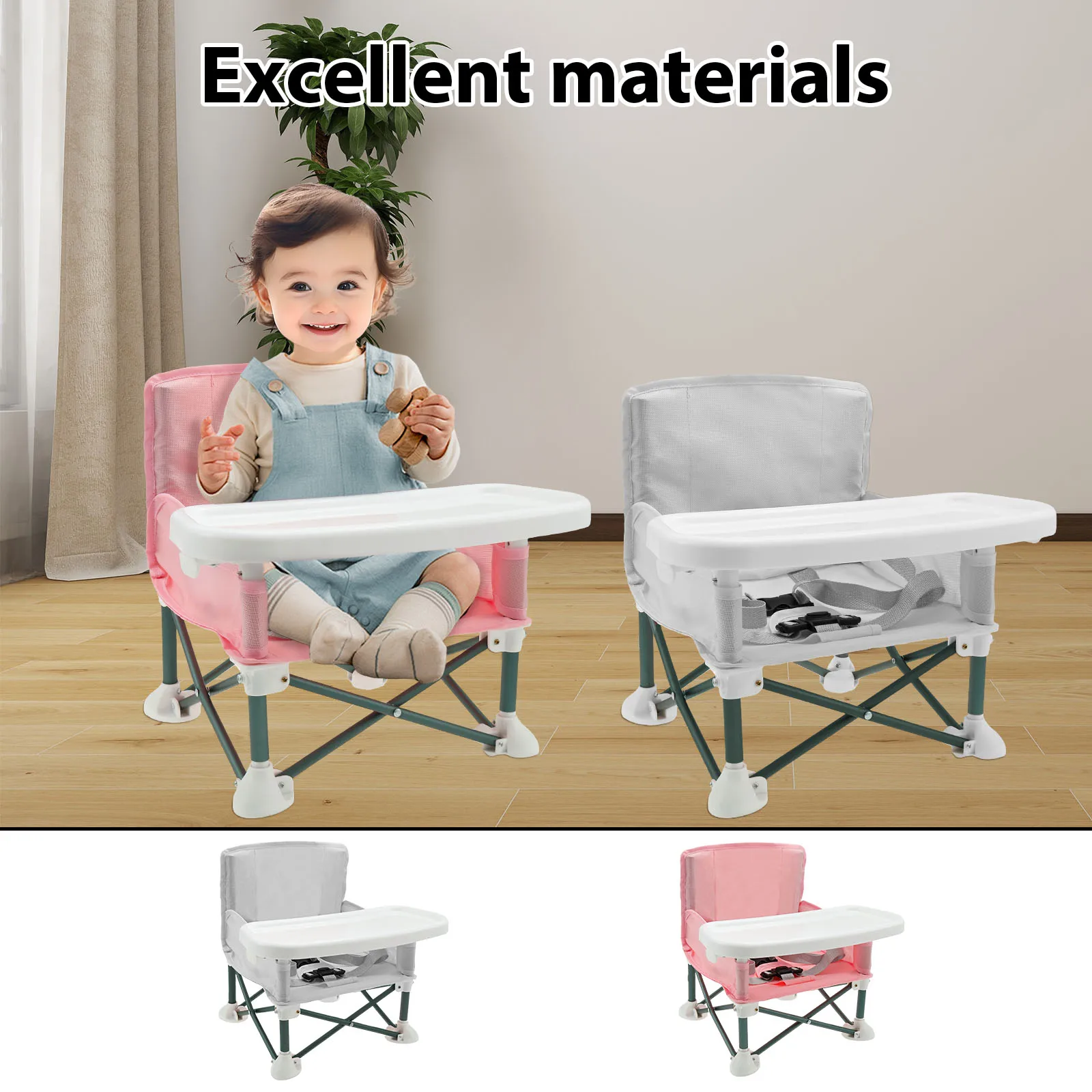 Kids Outdoor Folding Chair - Seggiolino rialzato per bambini con cintura