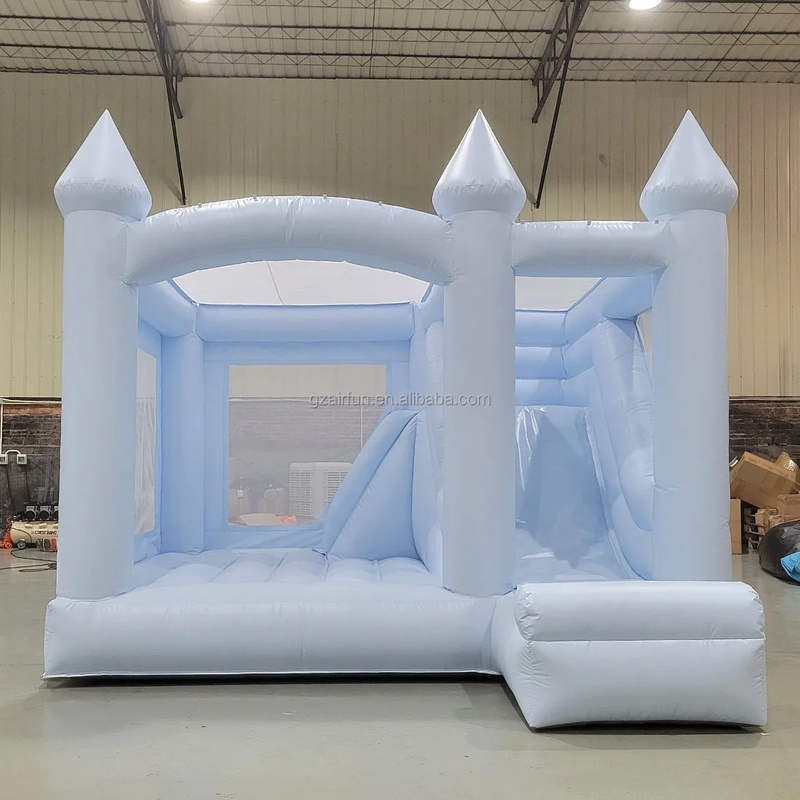 Kids Outdoor House With Slide - Castello Gonfiabile Bianco per Matrimoni, Uso