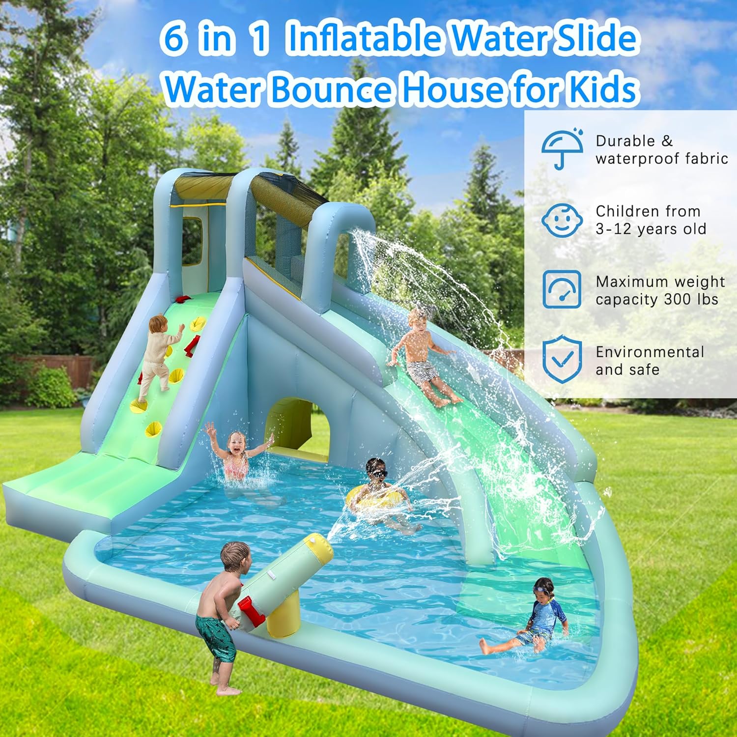 Parco Acquatico Gonfiabile 6-i - Kids Outdoor House With Slide recensione e prezzo