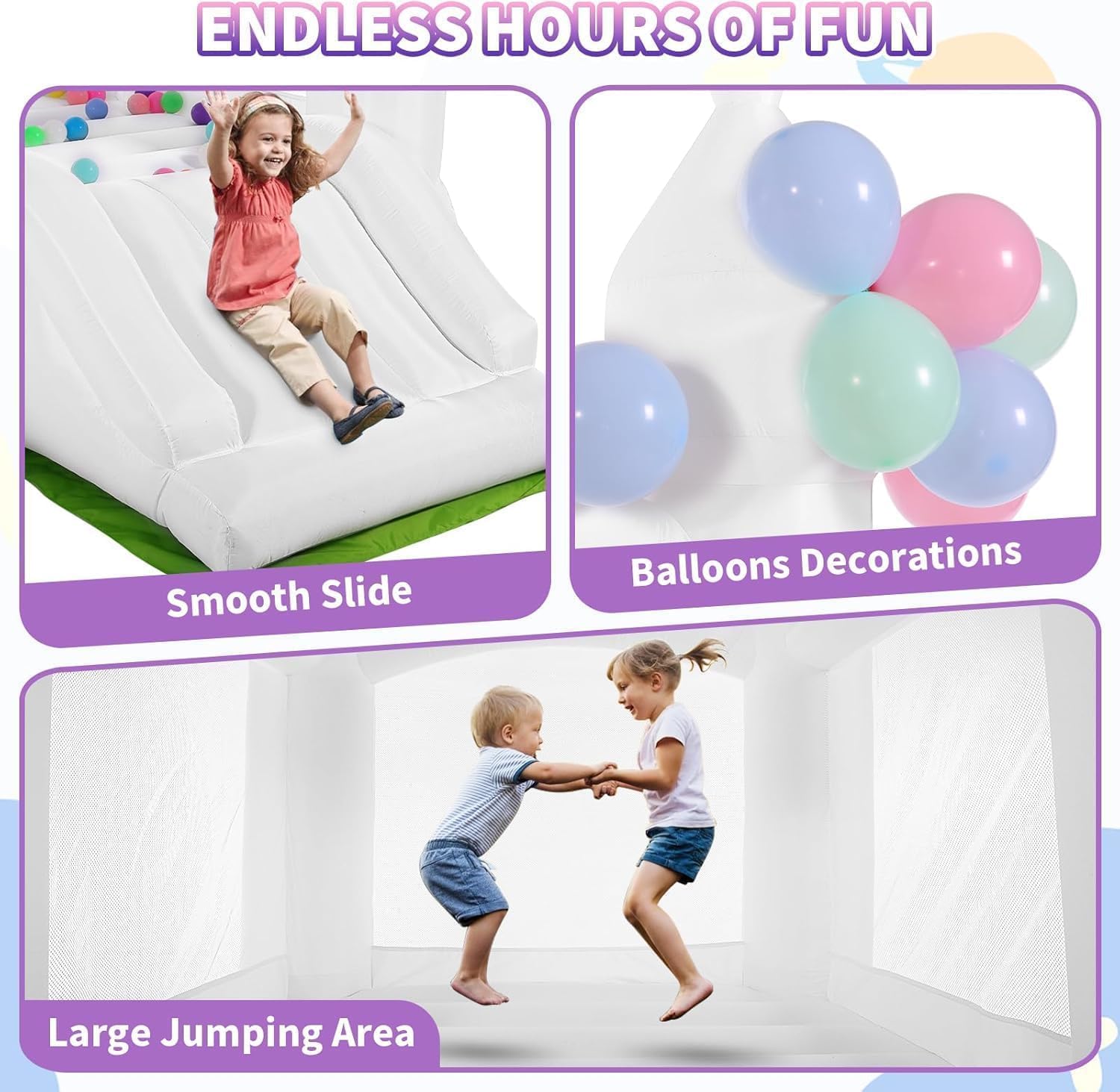 Castello Gonfiabile Bianco per - Kids Outdoor House With Slide recensione e prezzo