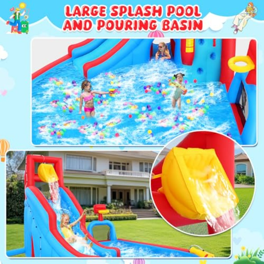 Scivolo acquatico gonfiabile d - Kids Outdoor House With Slide recensione e prezzo