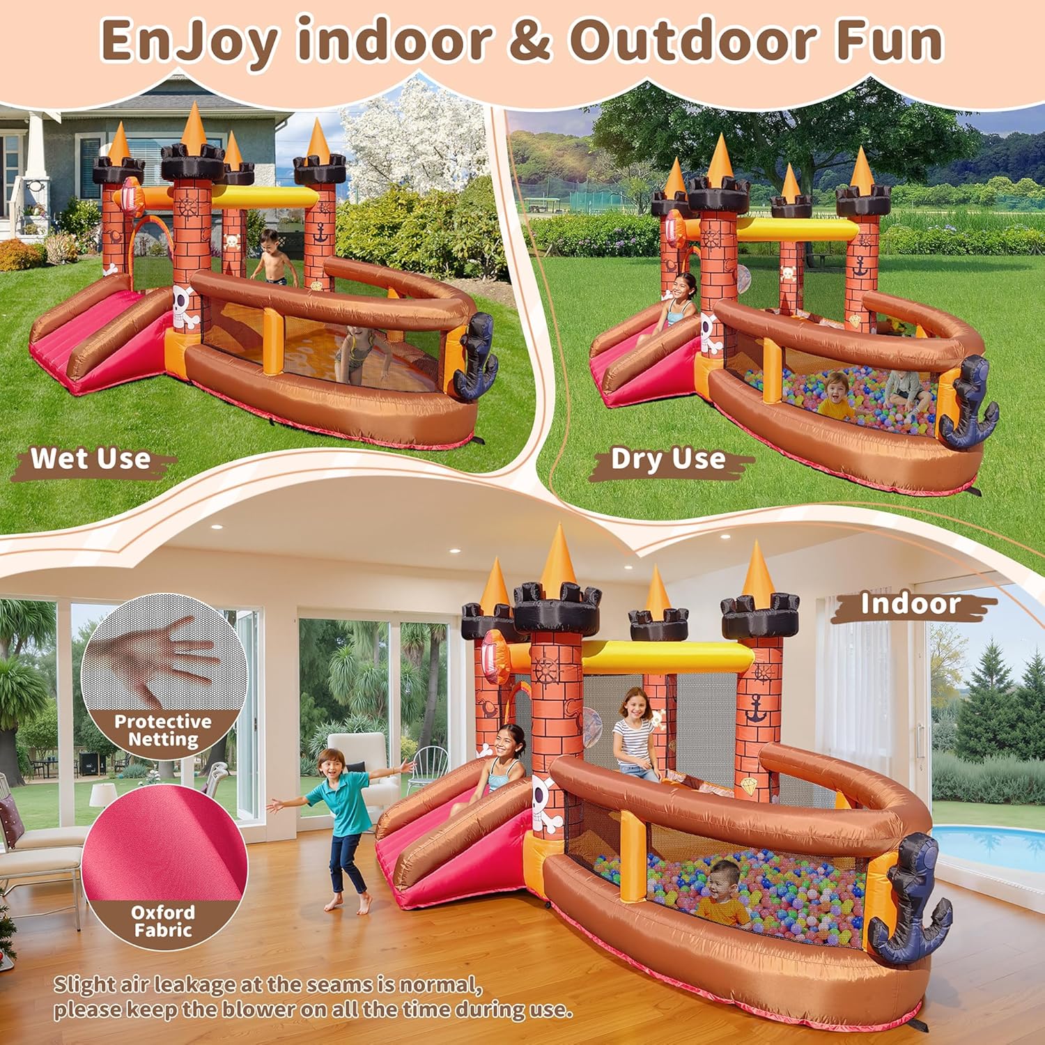 Castello Gonfiabile per Bambin - Kids Outdoor House With Slide recensione e prezzo