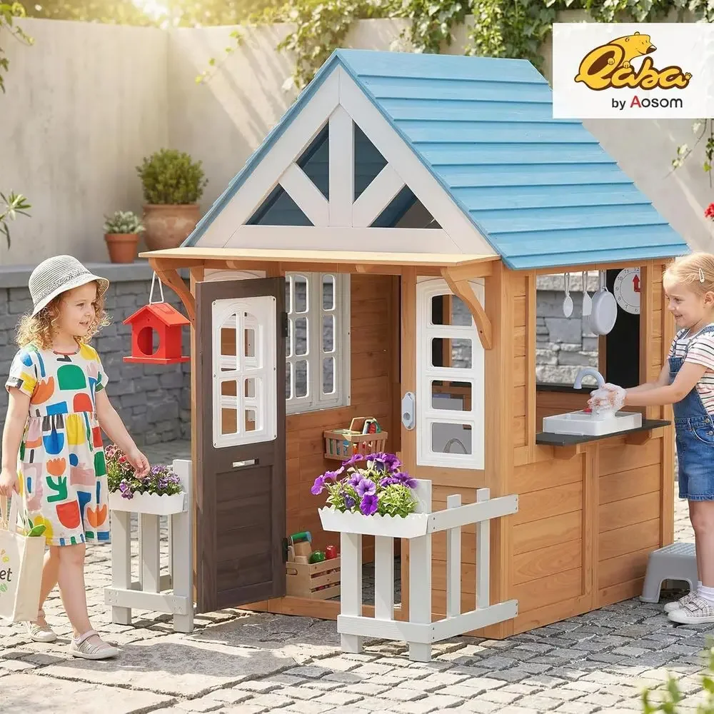 Casetta da gioco per esterni Q - Qaba Kids Outdoor Playhouse recensione e prezzo