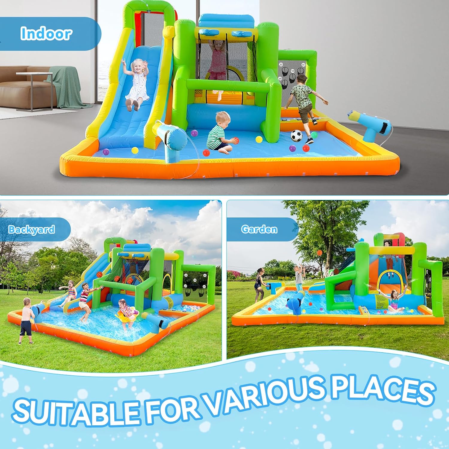 FBSPORT Castello Gonfiabile co - Kids Outdoor House With Slide recensione e prezzo