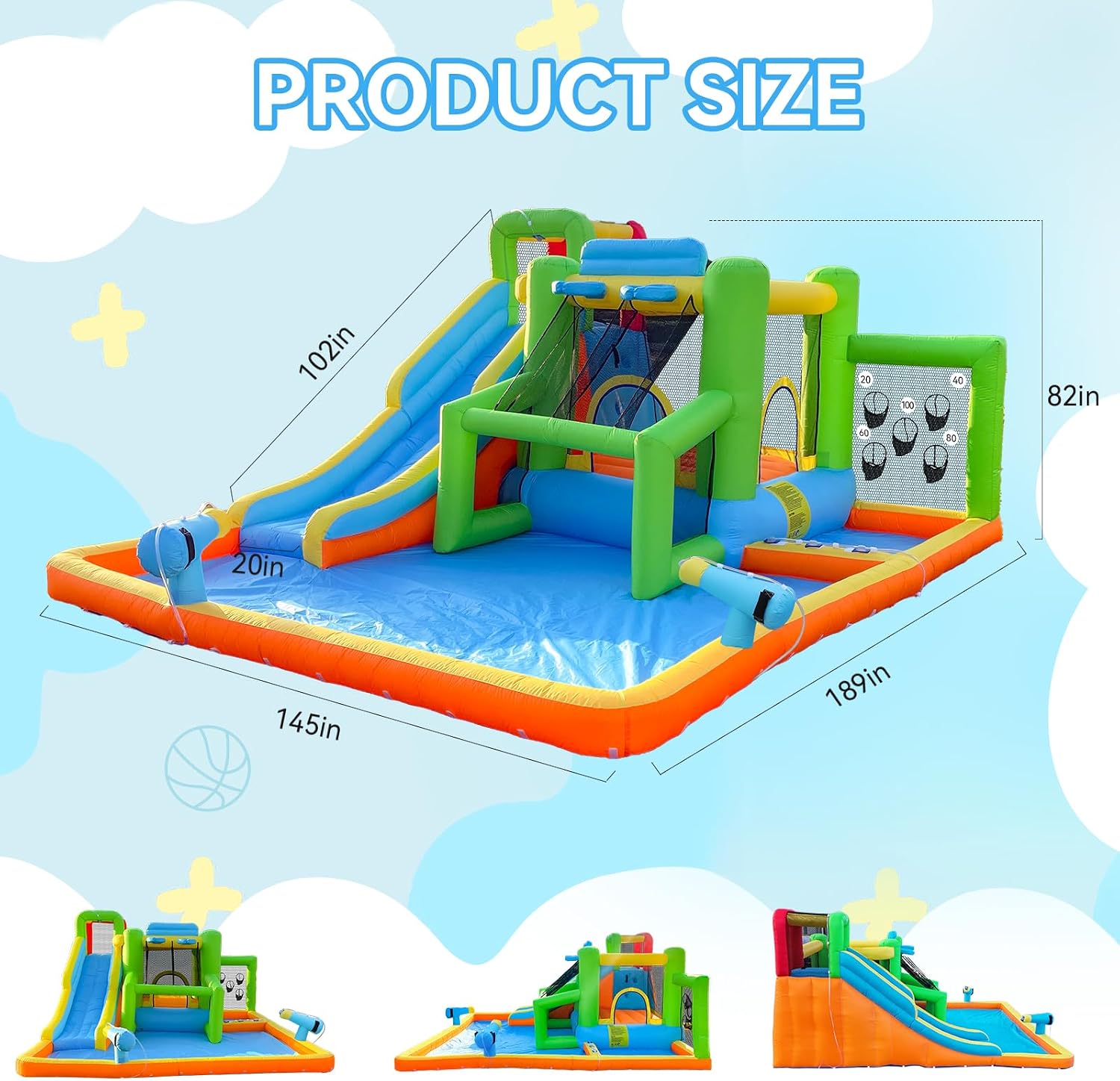 FBSPORT Castello Gonfiabile co - Kids Outdoor House With Slide recensione e prezzo