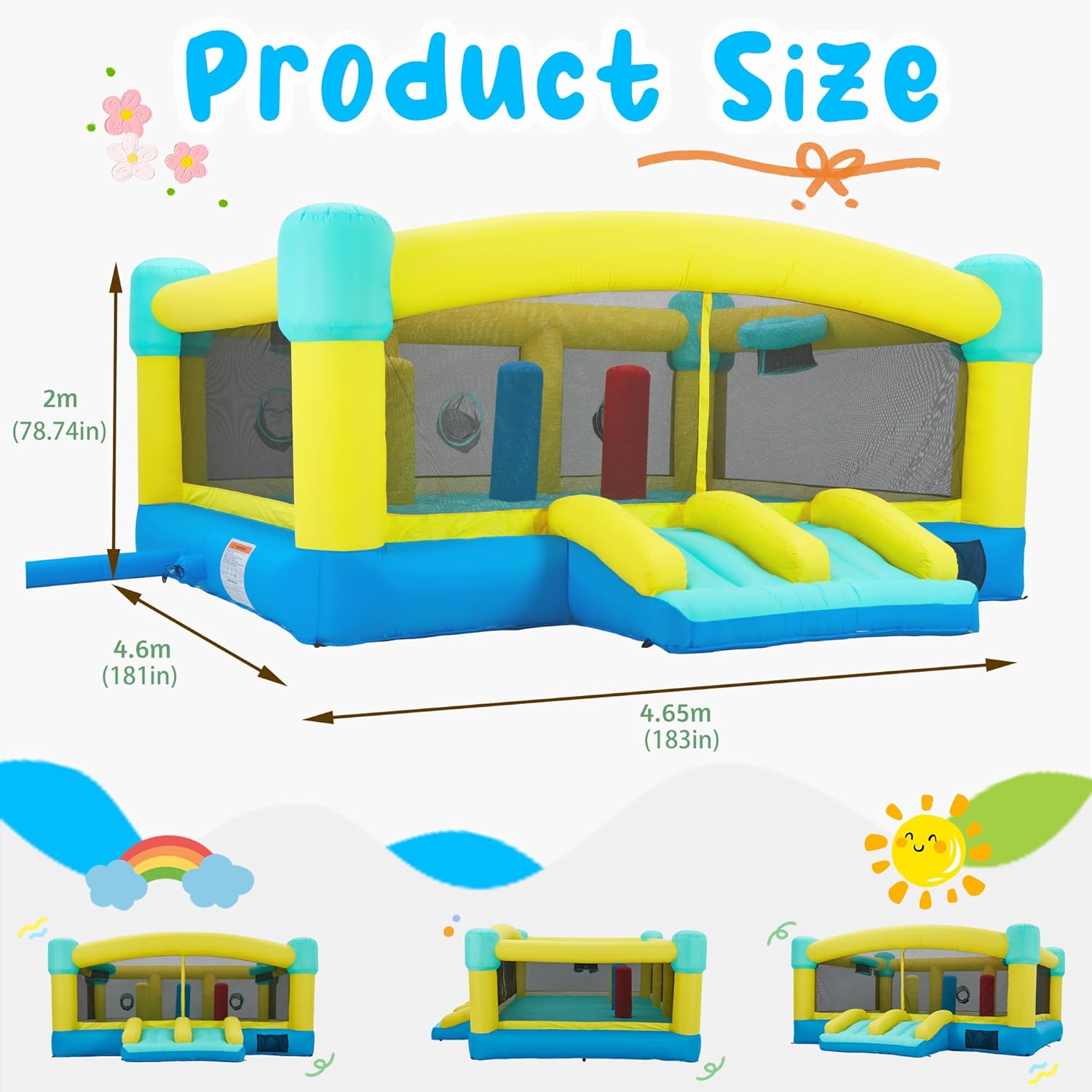 Grande Castello Gonfiabile, 15 - Kids Outdoor House With Slide recensione e prezzo