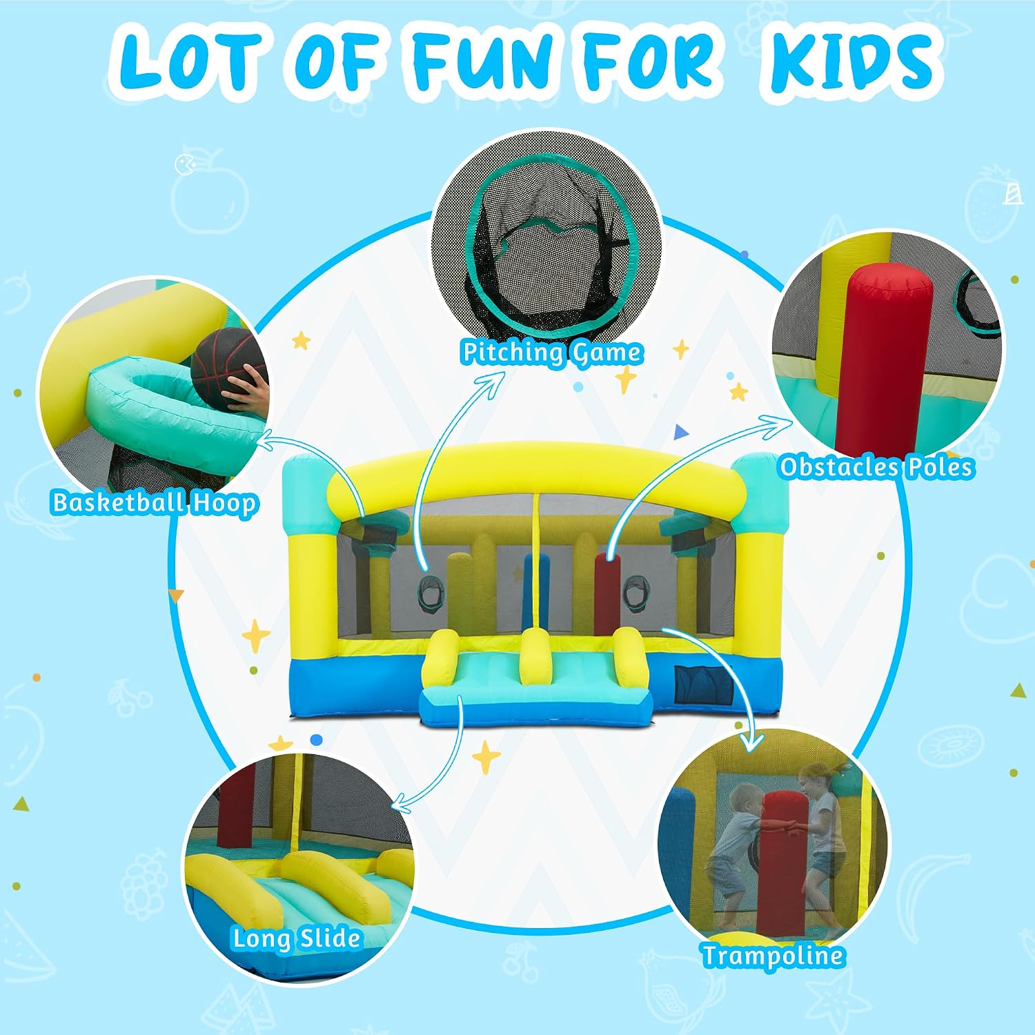 Grande Castello Gonfiabile, 15 - Kids Outdoor House With Slide recensione e prezzo