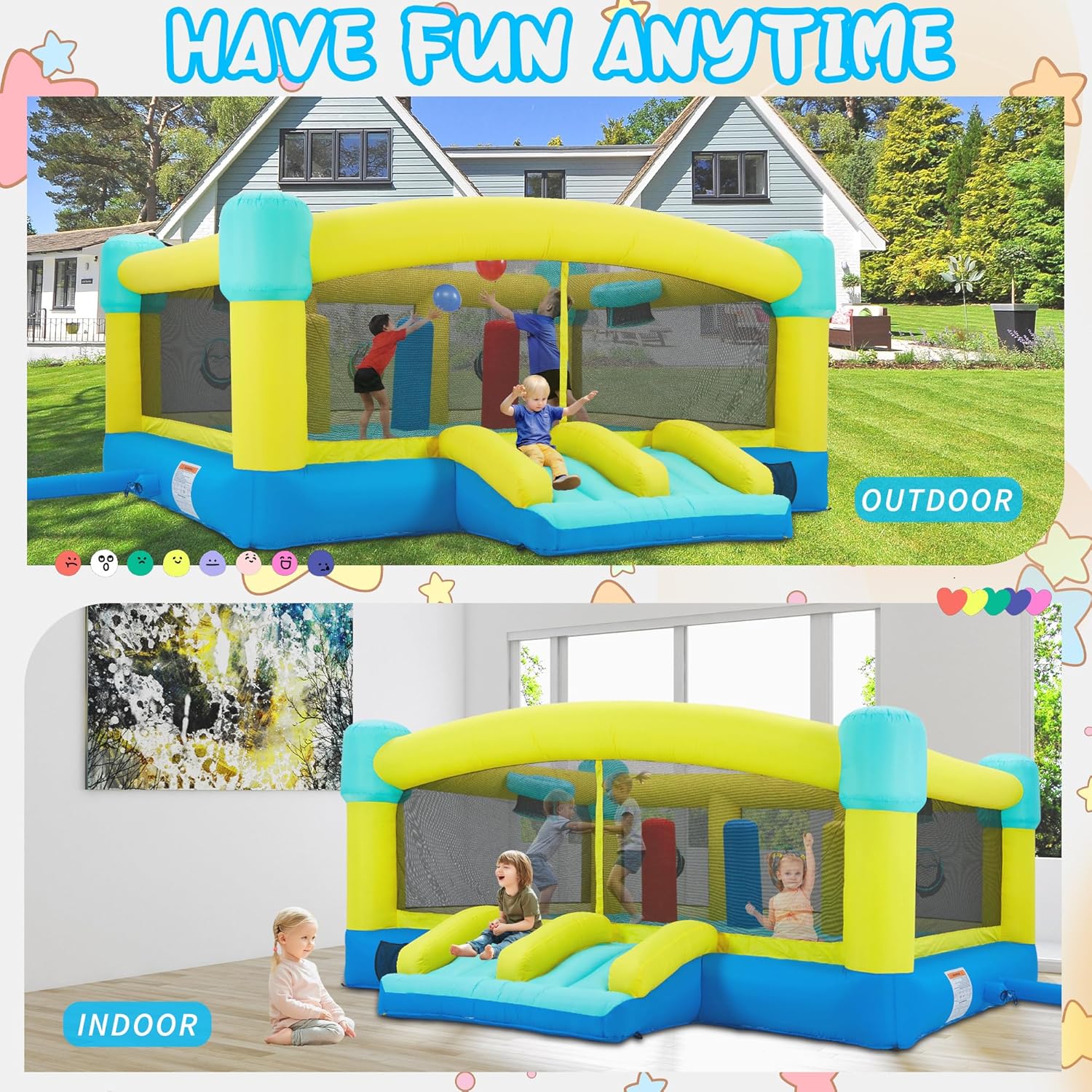 Grande Castello Gonfiabile, 15 - Kids Outdoor House With Slide recensione e prezzo
