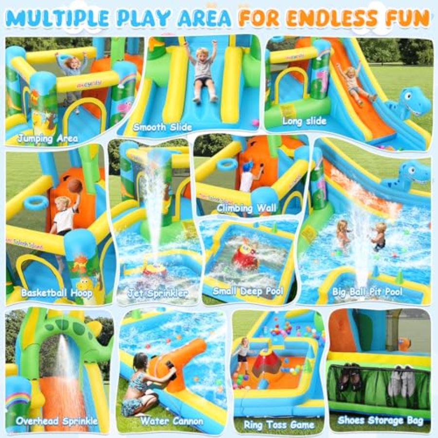 Scivolo acquatico gonfiabile d - Kids Outdoor House With Slide recensione e prezzo