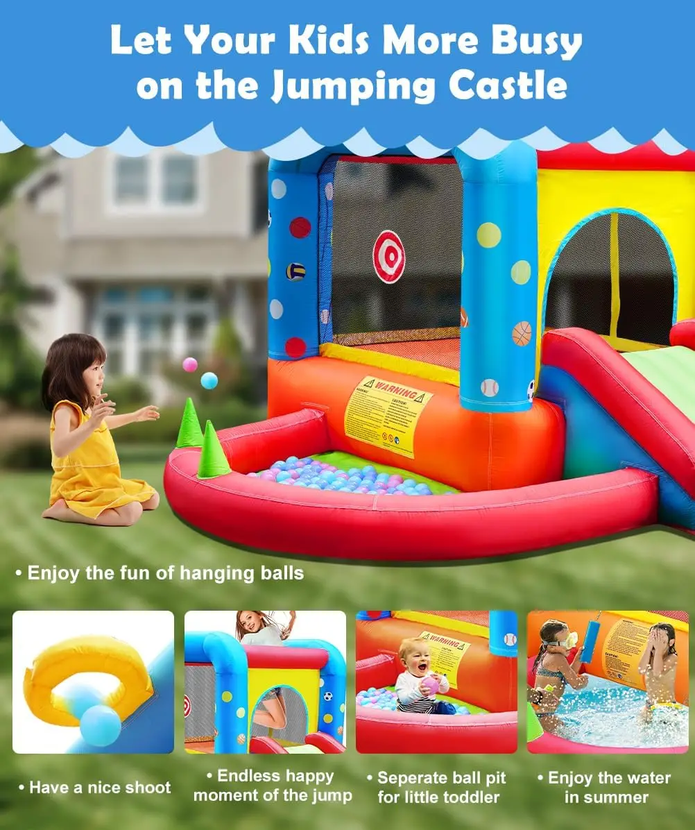 Step4Fun Castello Gonfiabile,  - Kids Outdoor House With Slide recensione e prezzo