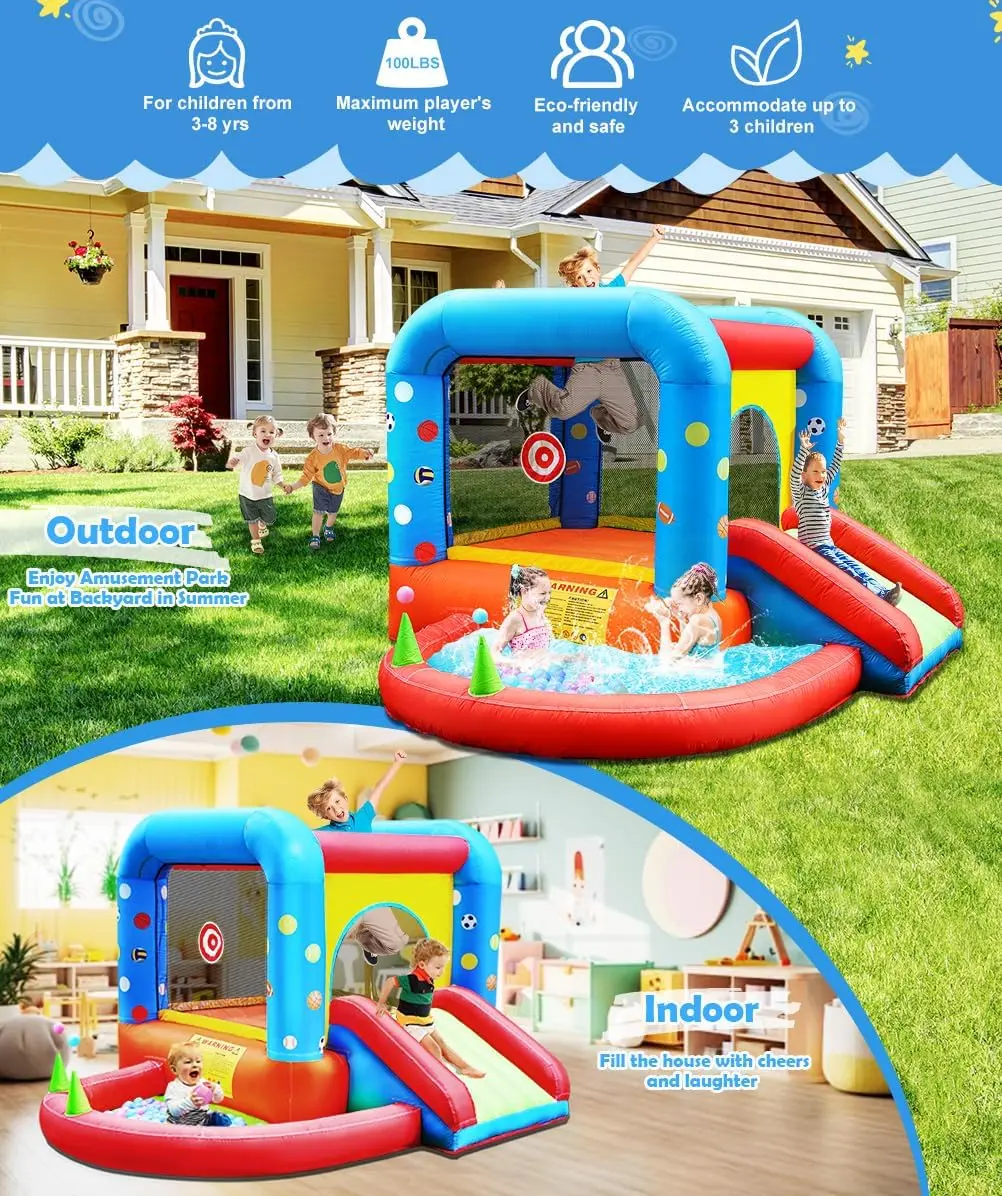 Step4Fun Castello Gonfiabile,  - Kids Outdoor House With Slide recensione e prezzo