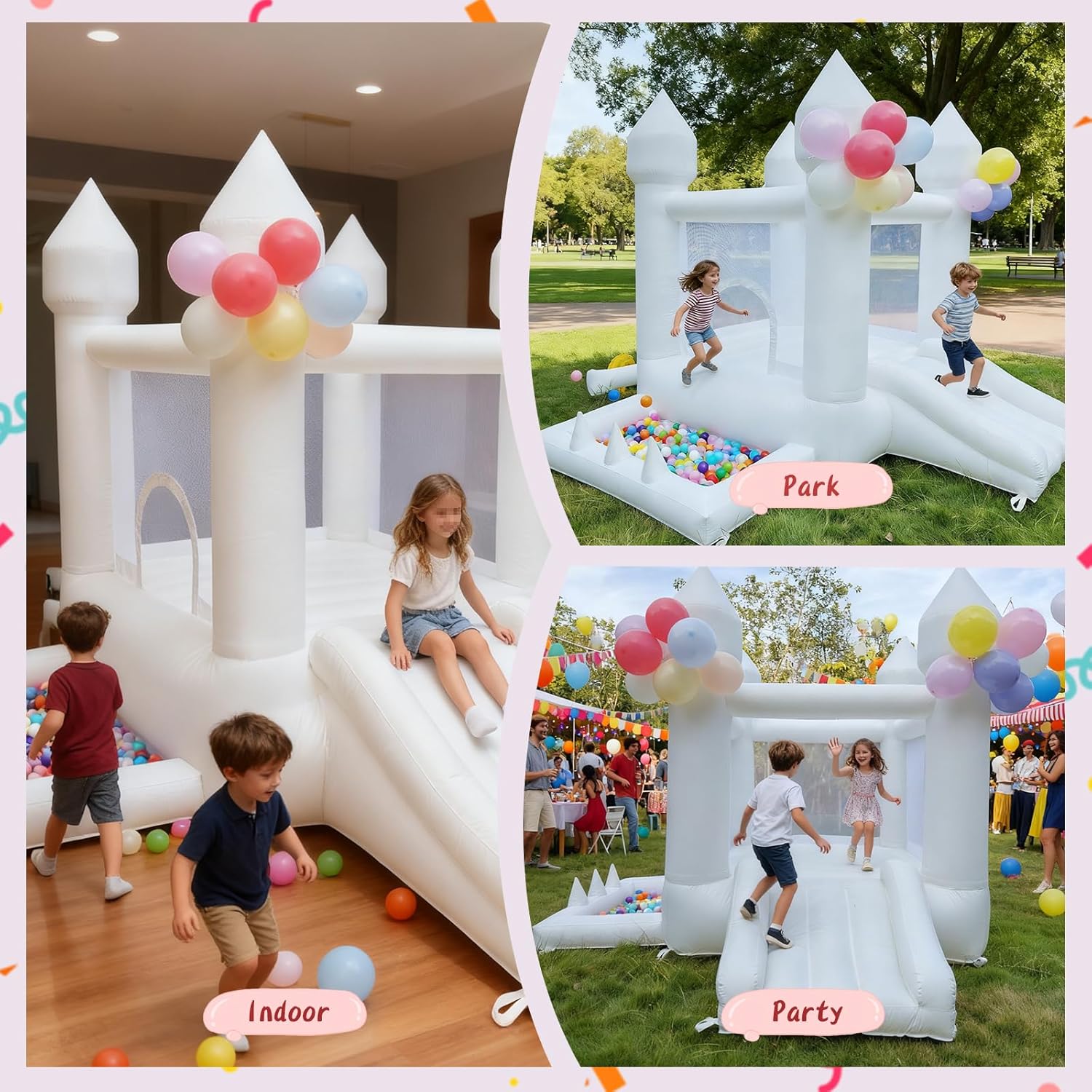 Castello Gonfiabile Bianco, pe - Kids Outdoor House With Slide recensione e prezzo