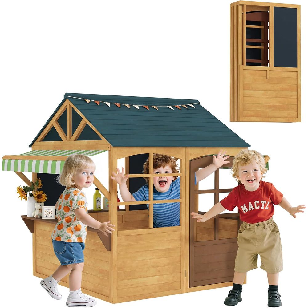 Casetta da gioco pieghevole Qa - Qaba Kids Outdoor Playhouse recensione e prezzo