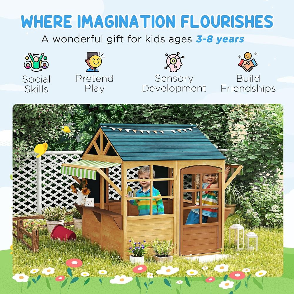 Casetta da gioco pieghevole Qa - Qaba Kids Outdoor Playhouse recensione e prezzo