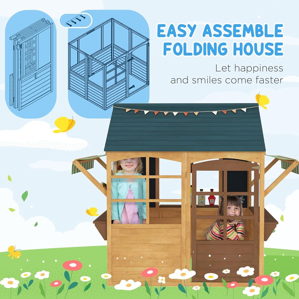 Casetta da gioco pieghevole Qa - Qaba Kids Outdoor Playhouse recensione e prezzo