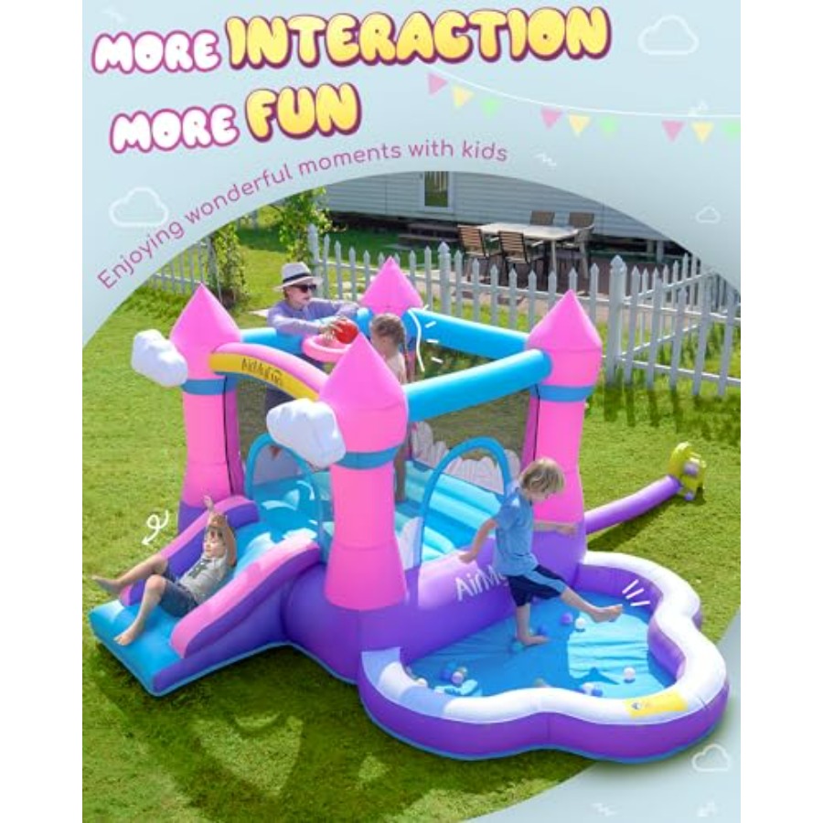 Castello gonfiabile rosa per b - Kids Outdoor House With Slide recensione e prezzo