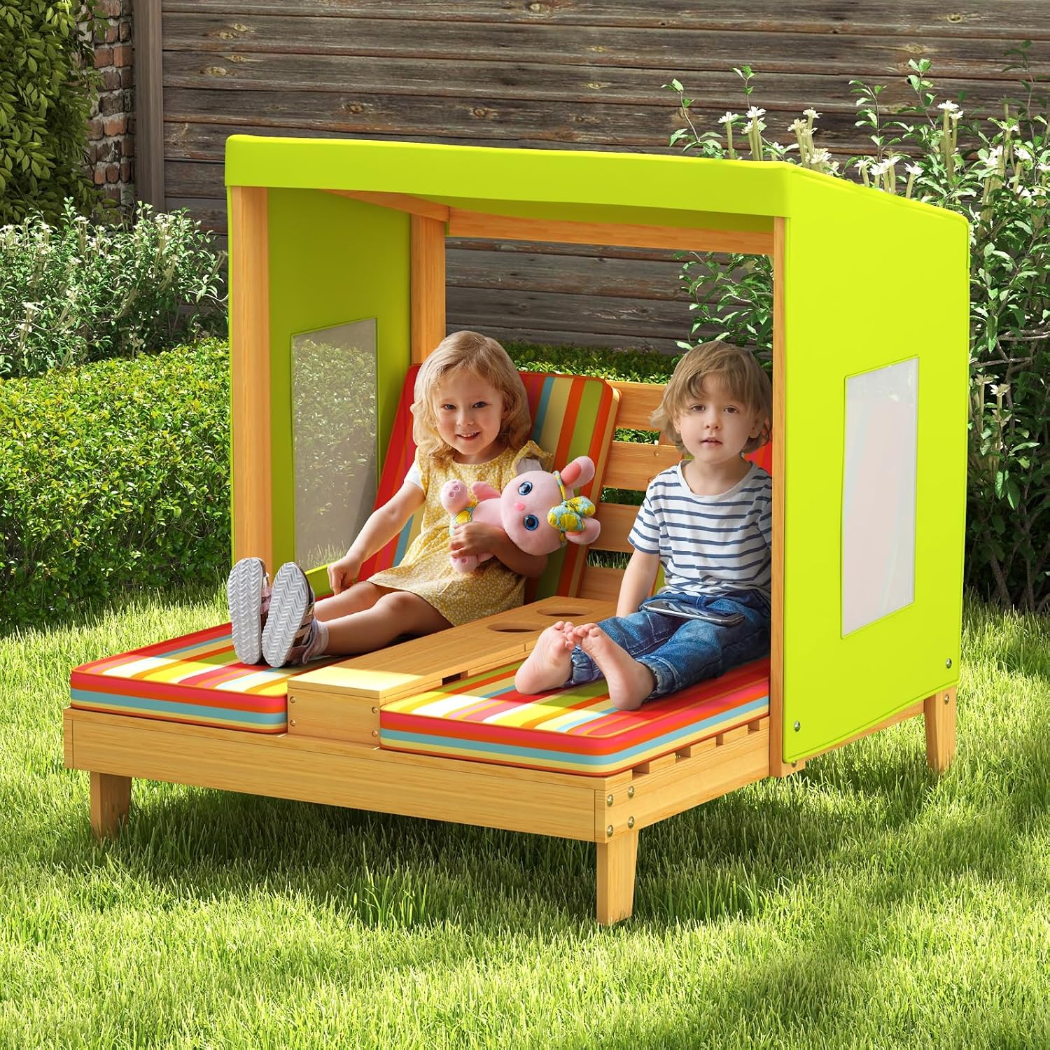 Chaise Longue Doppia in Legno  - Kids Outdoor Lounge Furniture recensione e prezzo